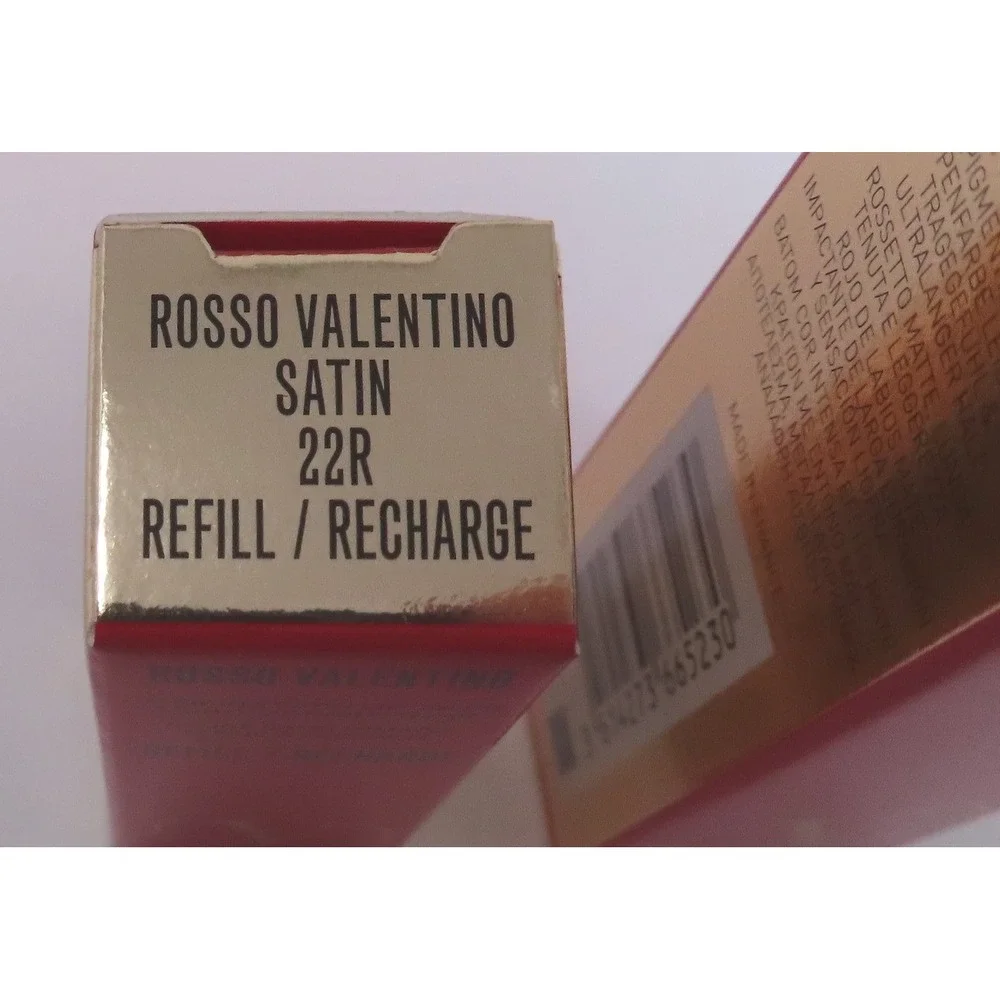 Valentino Rosso Valentino Lipstick Set 123R Matte 22R Satin Refill Red Pouch NEW